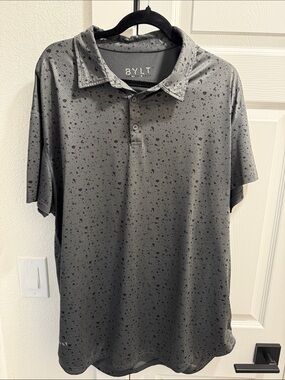 BYLT Basics Gray Speckled Polo